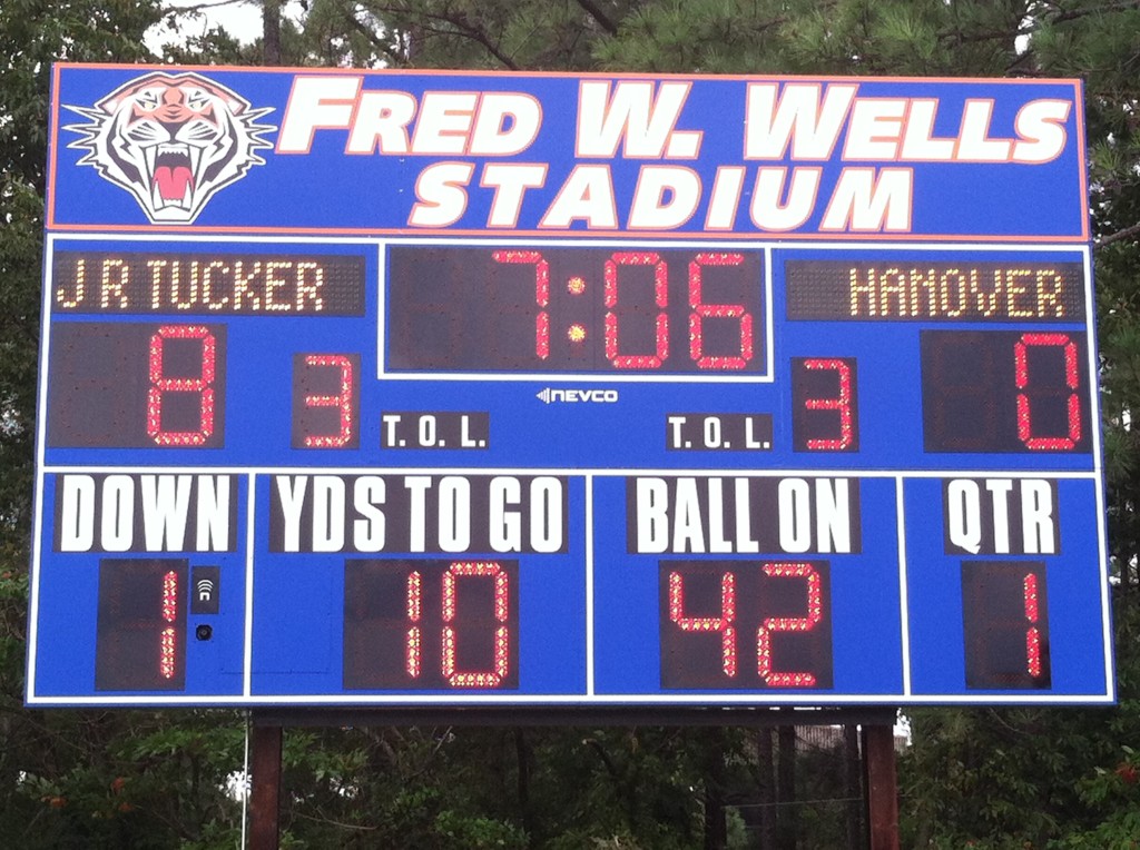 J R Tucker High School's (VA) New Football Scoreboard | Sports Image